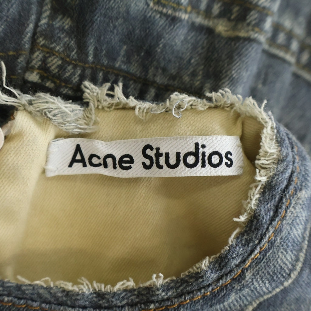 Acne Studios(アクネ ストゥディオズ) コットンブレンド デニム転写デザイン ミニドレス インディゴ レディース FN-WN-DRES001124