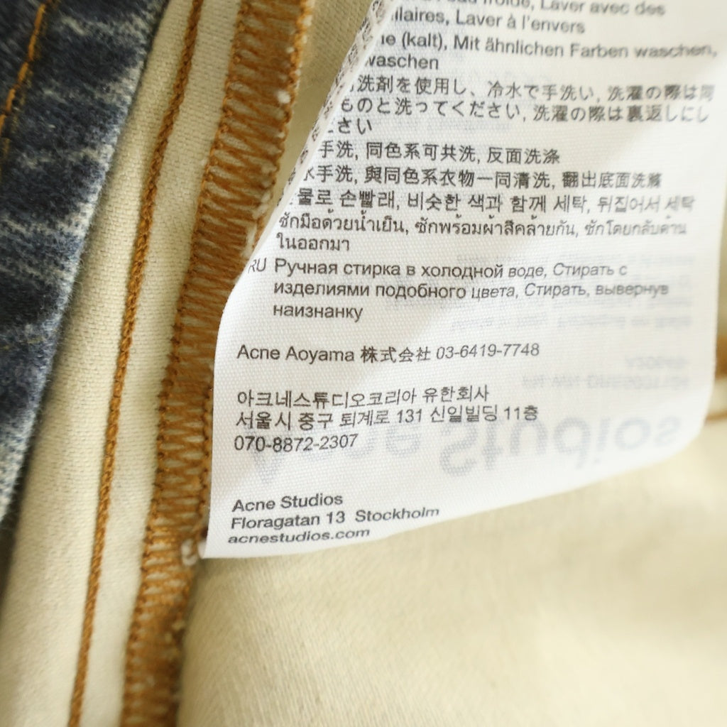 Acne Studios(アクネ ストゥディオズ) コットンブレンド デニム転写デザイン ミニドレス インディゴ レディース FN-WN-DRES001124