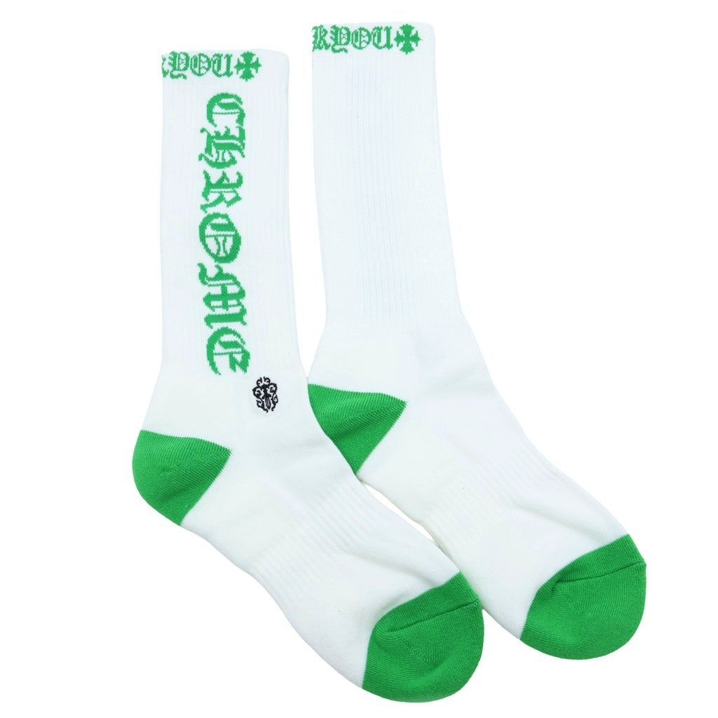 CHROME HEARTS(クロムハーツ) CH SOCKS シーエイチ ロゴデザイン ソックス 靴下 グリーン