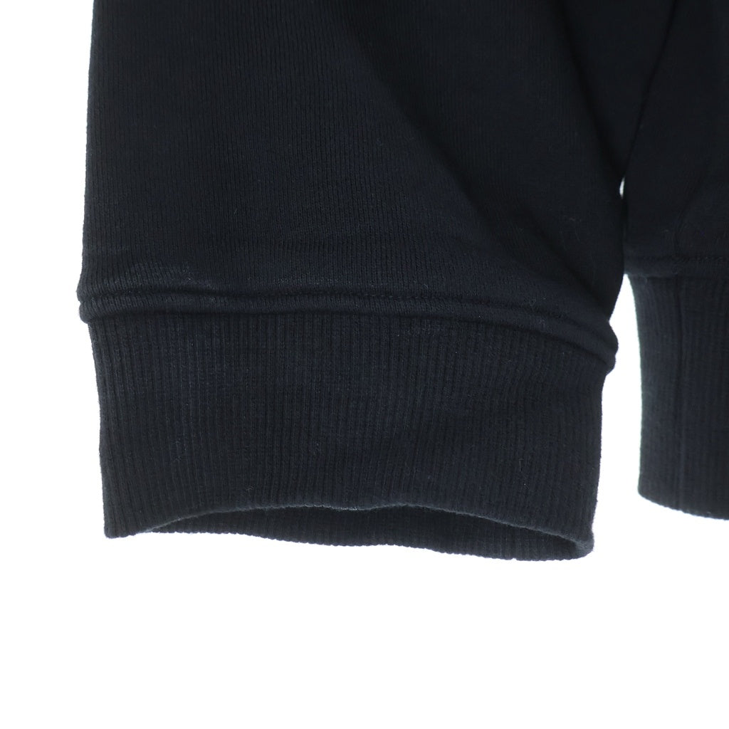 Yohji Yamamoto POUR HOMME(ヨウジヤマモト プールオム) 26SSFRENCH TERRY LOGO HOODIE フレンチロゴ フーデッド ジップアップ パーカー スウェット ブラック HK-T11-081
