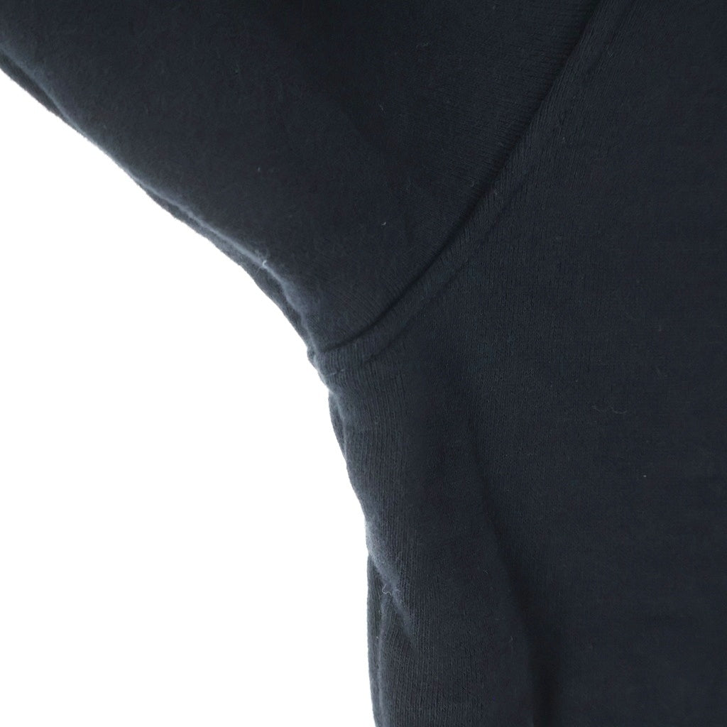 Yohji Yamamoto POUR HOMME(ヨウジヤマモト プールオム) 26SSFRENCH TERRY LOGO HOODIE フレンチロゴ フーデッド ジップアップ パーカー スウェット ブラック HK-T11-081