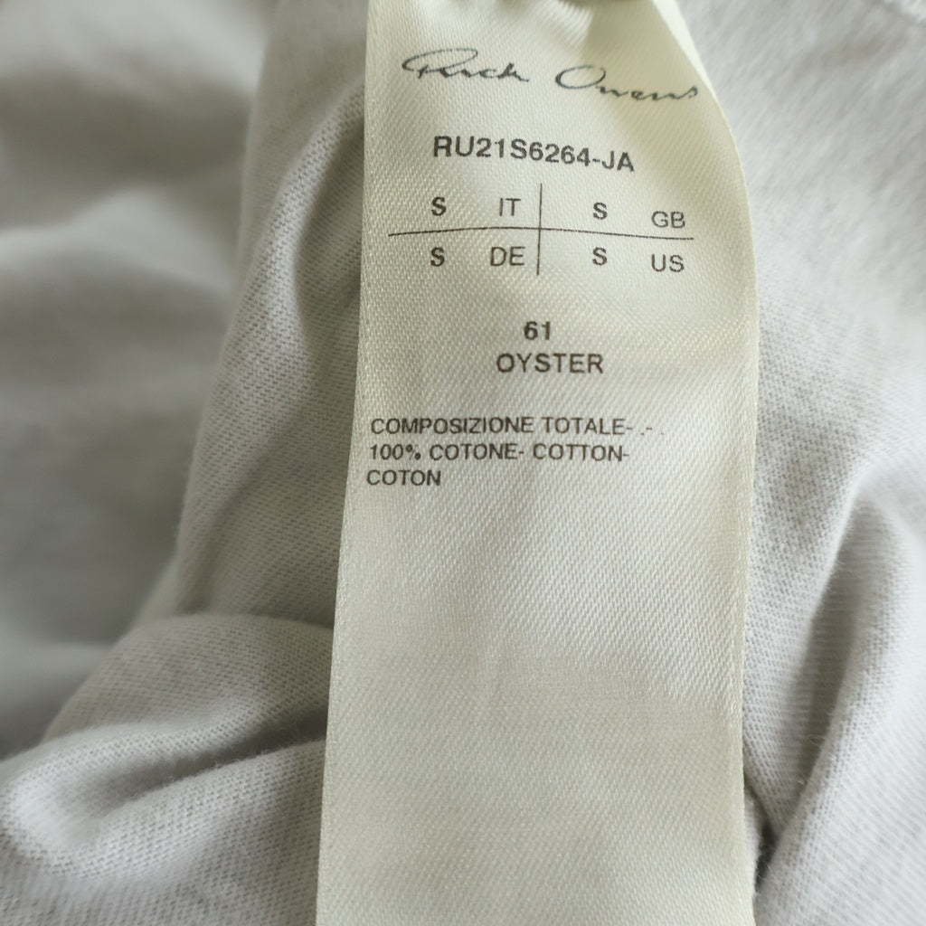 Rick Owens(リックオウエンス) 21SS LEVEL T-SHIRT クルーネック半袖Tシャツ カットソー ホワイト RU21S6264-JA
