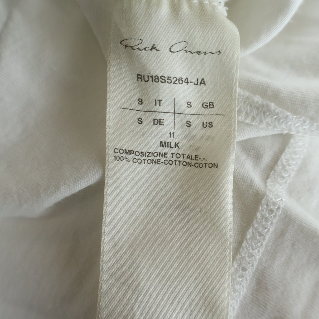 Rick Owens(リックオウエンス) 18SS コットン クルーネック半袖Tシャツ カットソー ホワイト RU18S5264-JA