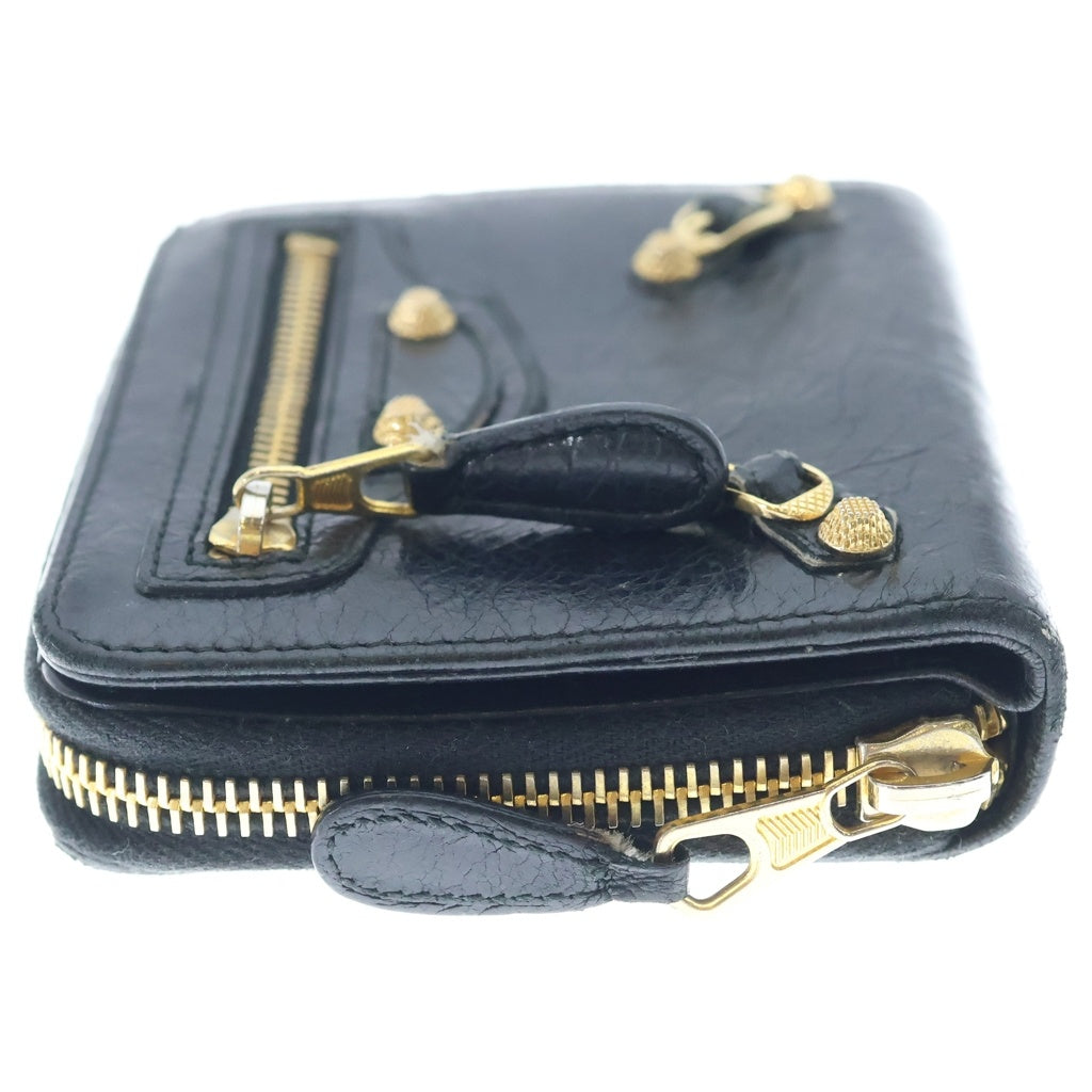 BALENCIAGA(バレンシアガ) シティラウンドファスナー コンパクトウォレット 財布 ブラック/ゴールド -