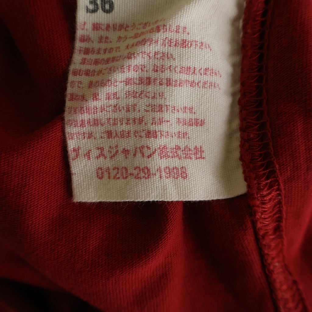 EVISU(エビス) フロントロゴデザイン クルーネック カットソー 長袖Tシャツ レッド