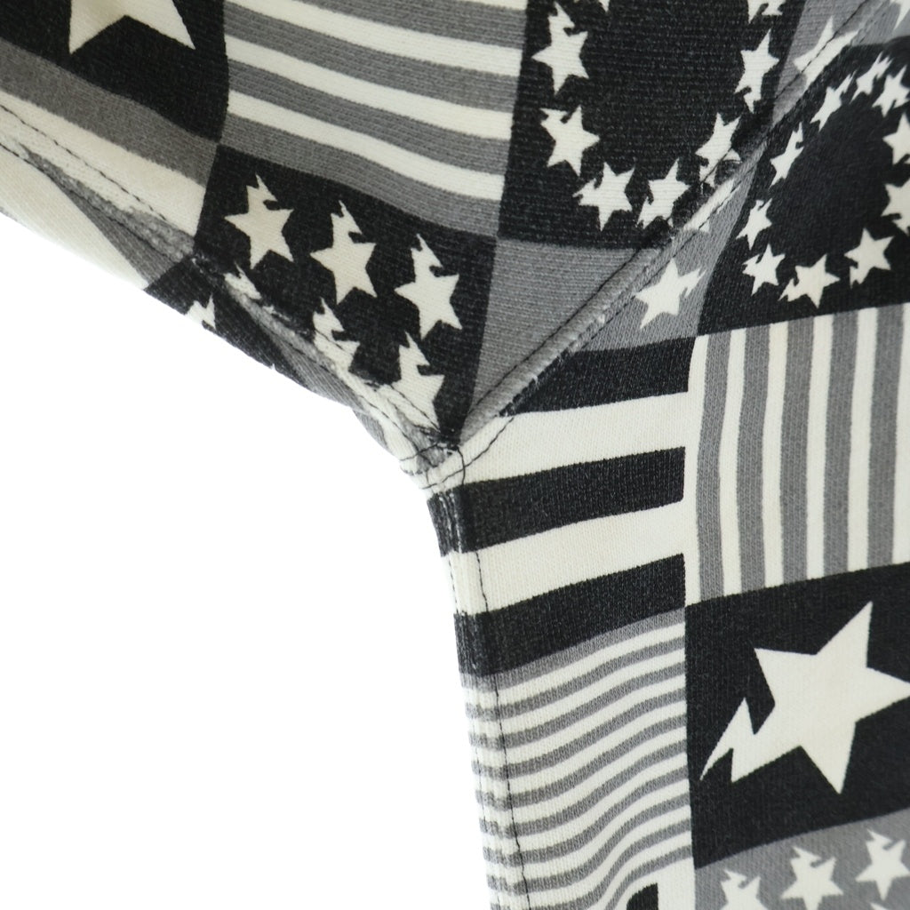 A BATHING APE(アベイシングエイプ) スターモチーフ 総柄 フーデッド ジップアップ スウェット パーカー ブラック