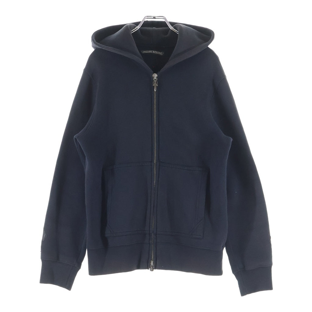 CHROME HEARTS(クロムハーツ) 袖クロスパッチ ダブルジップアップ フーデッド スウェット パーカー ブラック