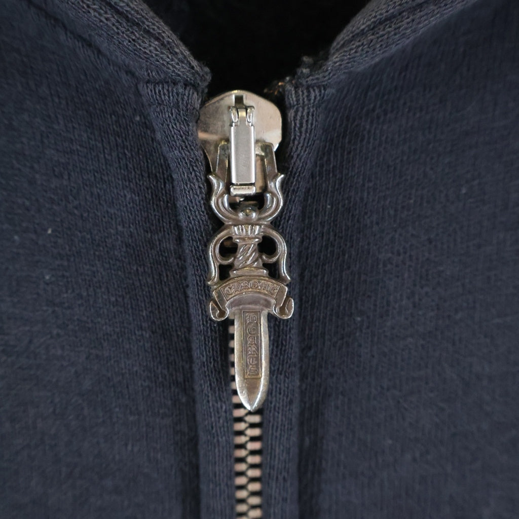 CHROME HEARTS(クロムハーツ) 袖クロスパッチ ダブルジップアップ フーデッド スウェット パーカー ブラック