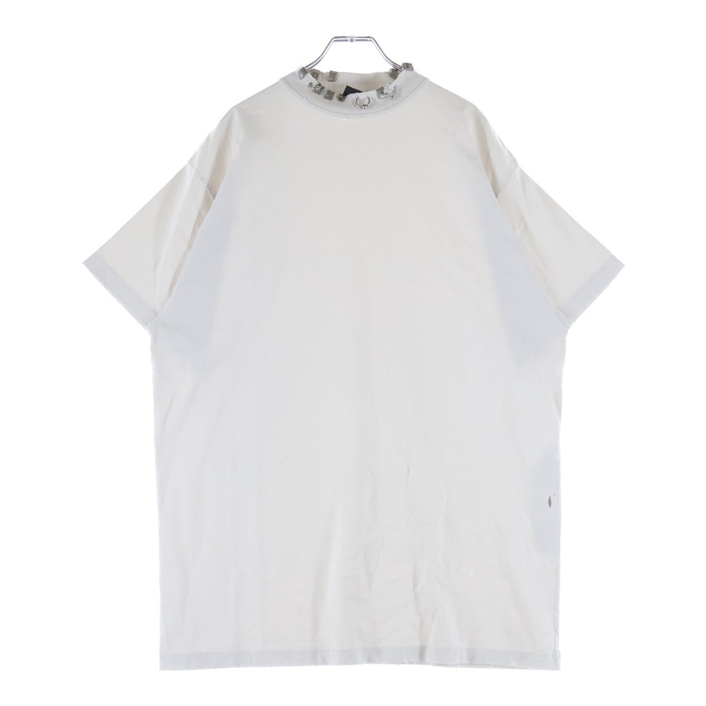 BALENCIAGA(バレンシアガ) ピアス装飾 ダメージ加工 半袖Tシャツ カットソー ホワイト 761460 TPVD4