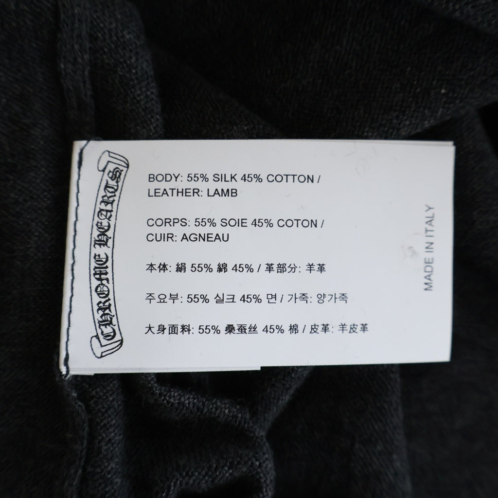 CHROME HEARTS(クロムハーツ) Y NOT CRS PATCH トリプルクロスパッチ付き ラグラン長袖Tシャツ カットソー ブラック/グレー