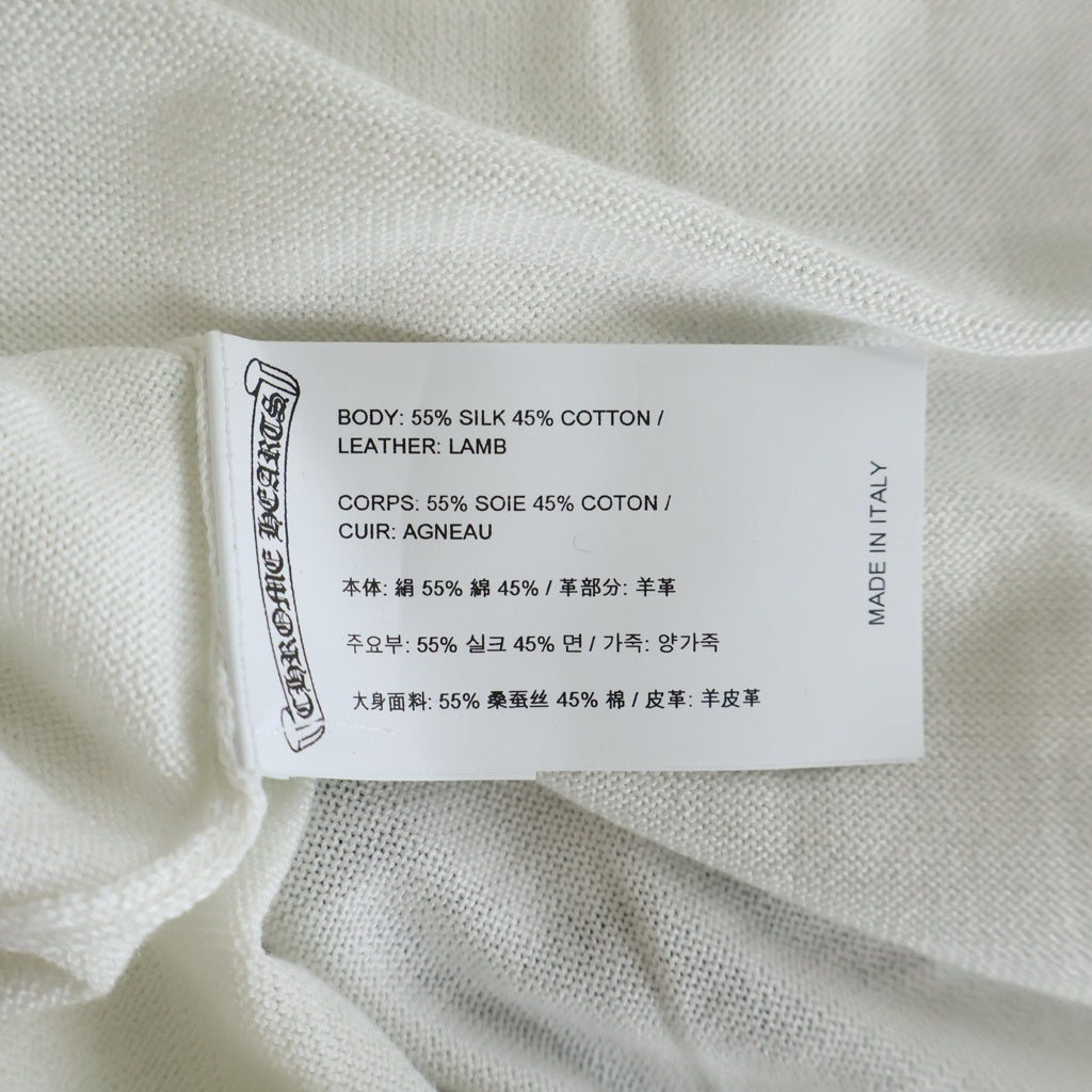 CHROME HEARTS(クロムハーツ) Y NOT CRS PATCH 刺繍 トリプルクロスパッチ付き 長袖Tシャツ カットソー ホワイト/ブラック -