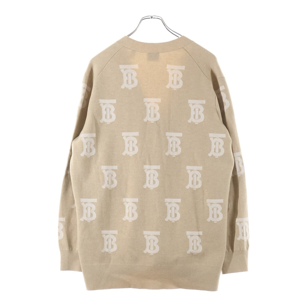 BURBERRY(バーバリー) TBモノグラム 総柄 ニット カーディガン ベージュ レディース 8052407