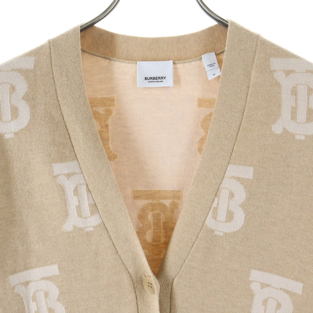 BURBERRY(バーバリー) TBモノグラム 総柄 ニット カーディガン ベージュ レディース 8052407