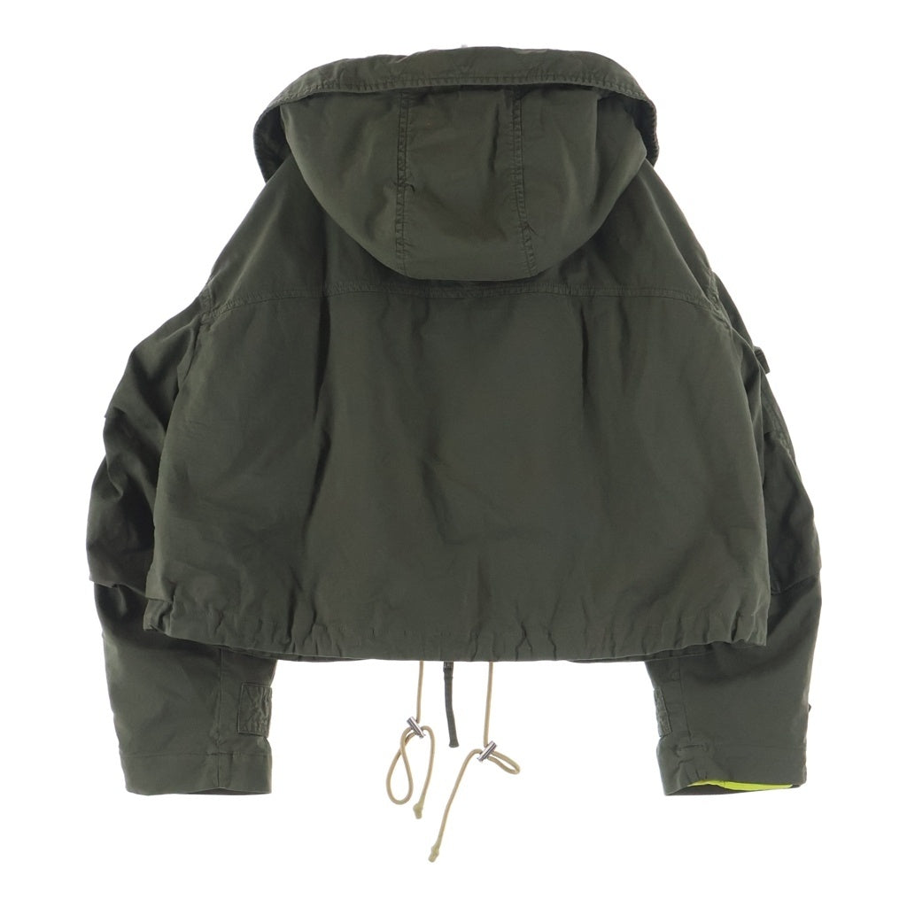 DSQUARED2(ディースクエアード) Fleece Lined Hooded Jacket フリース ラインド マルチポケット ジップアップ フーデッド ショート ボンバージャケット カーキ S75AM0903