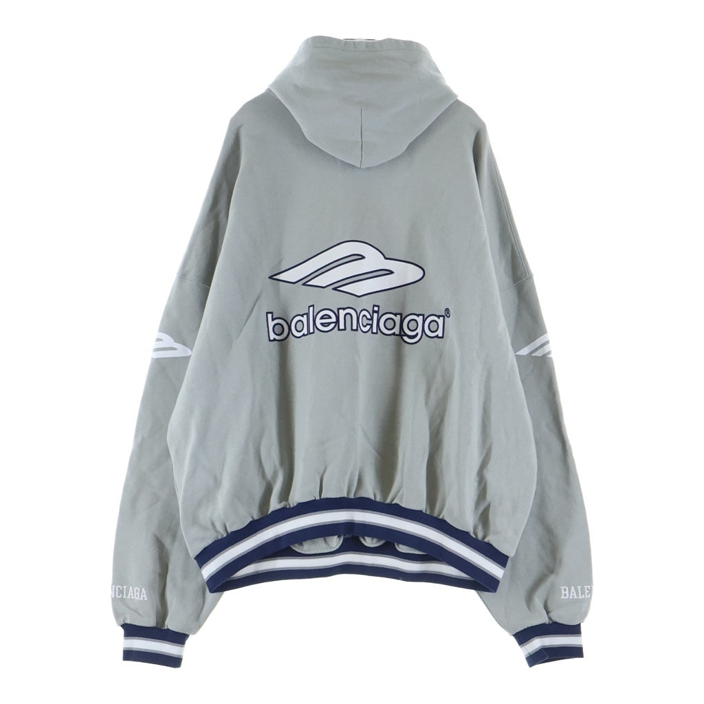 BALENCIAGA(バレンシアガ) 25AW 3b Football Polo Hoodie 827939 TTVQ8 フットボール ポロ プルオーバーパーカー グレー