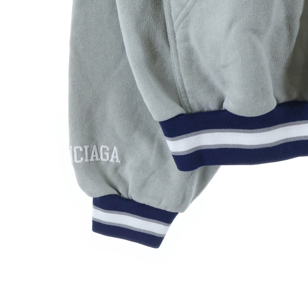 BALENCIAGA(バレンシアガ) 25AW 3b Football Polo Hoodie 827939 TTVQ8 フットボール ポロ プルオーバーパーカー グレー