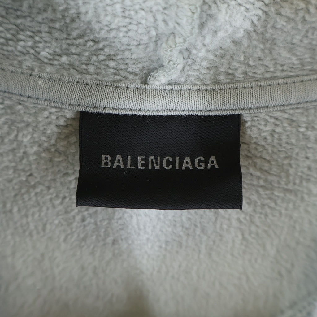 BALENCIAGA(バレンシアガ) 25AW 3b Football Polo Hoodie 827939 TTVQ8 フットボール ポロ プルオーバーパーカー グレー