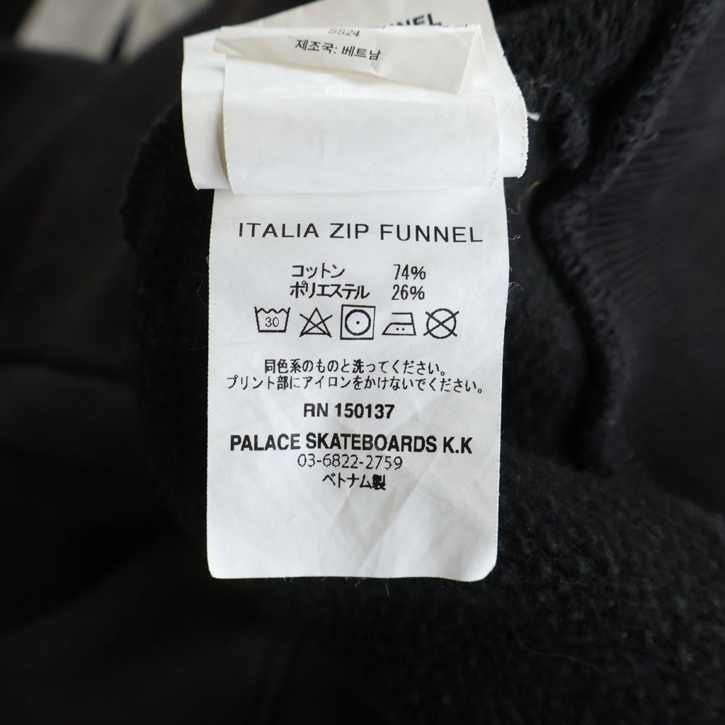 Palace Skateboards(パレススケートボーズ) ITALIA ZIP FUNNEL イタリア ジップアップジャケット スウェット ブラック