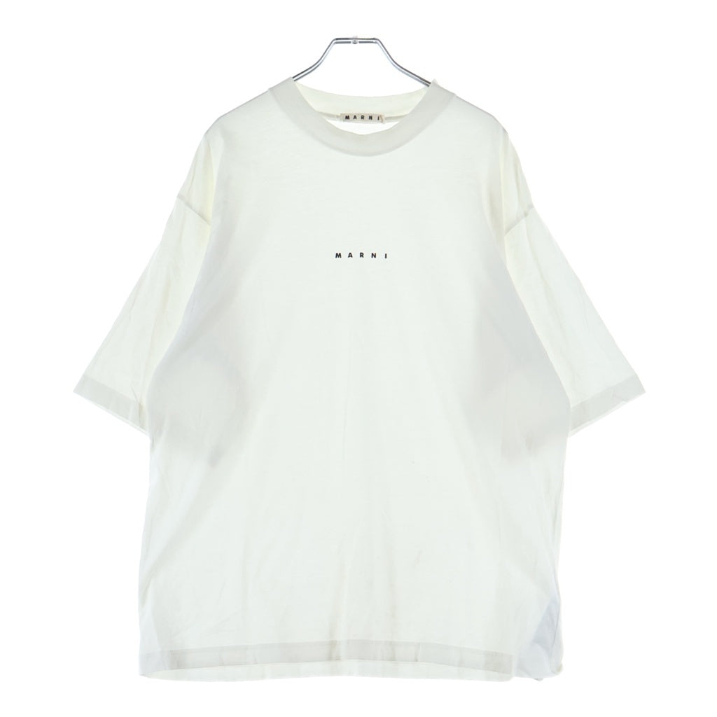 MARNI(マルニ) ロゴプリント モックネックオーバーサイズTシャツ カットソー ホワイト HUMU0223P1 USCS87