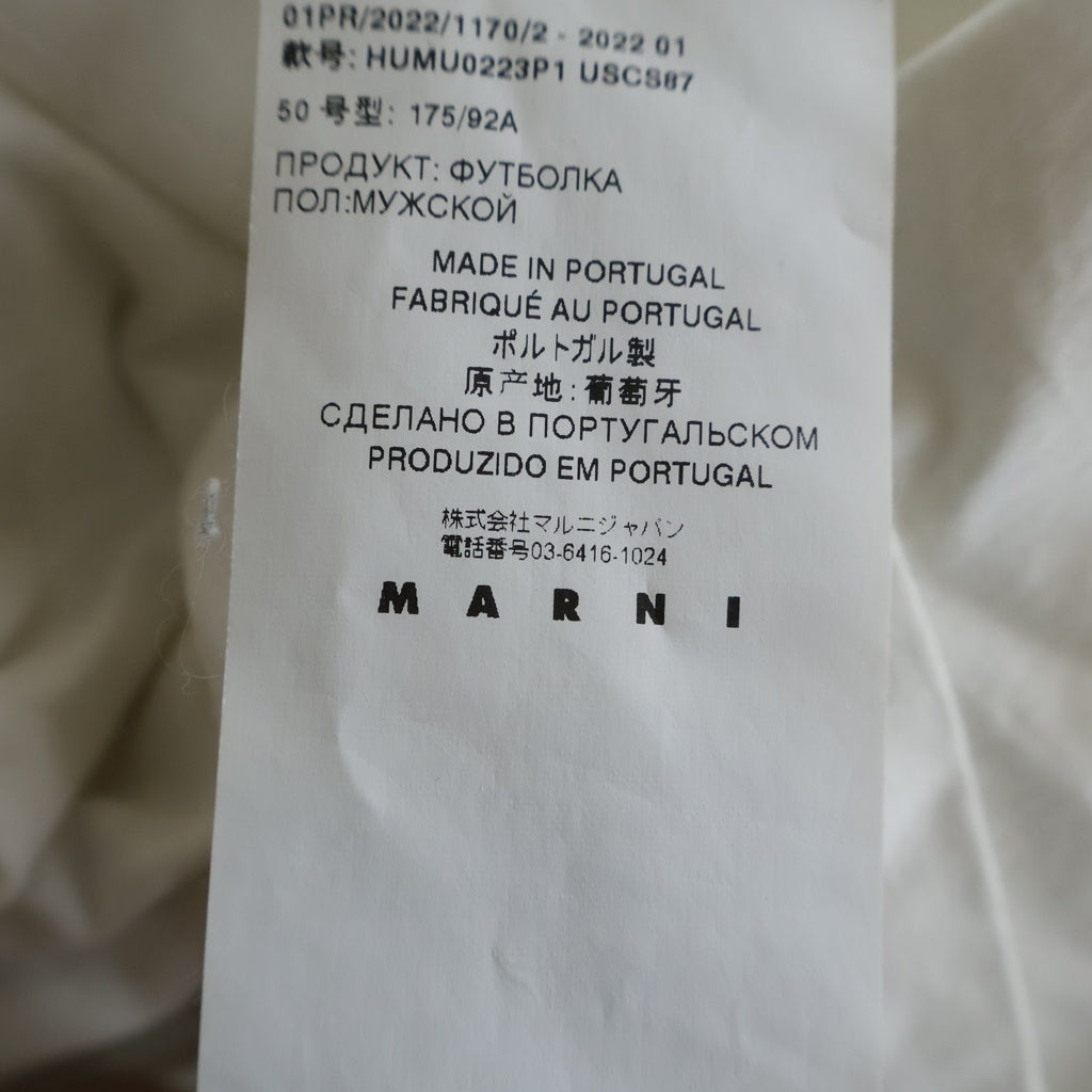 MARNI(マルニ) ロゴプリント モックネックオーバーサイズTシャツ カットソー ホワイト HUMU0223P1 USCS87