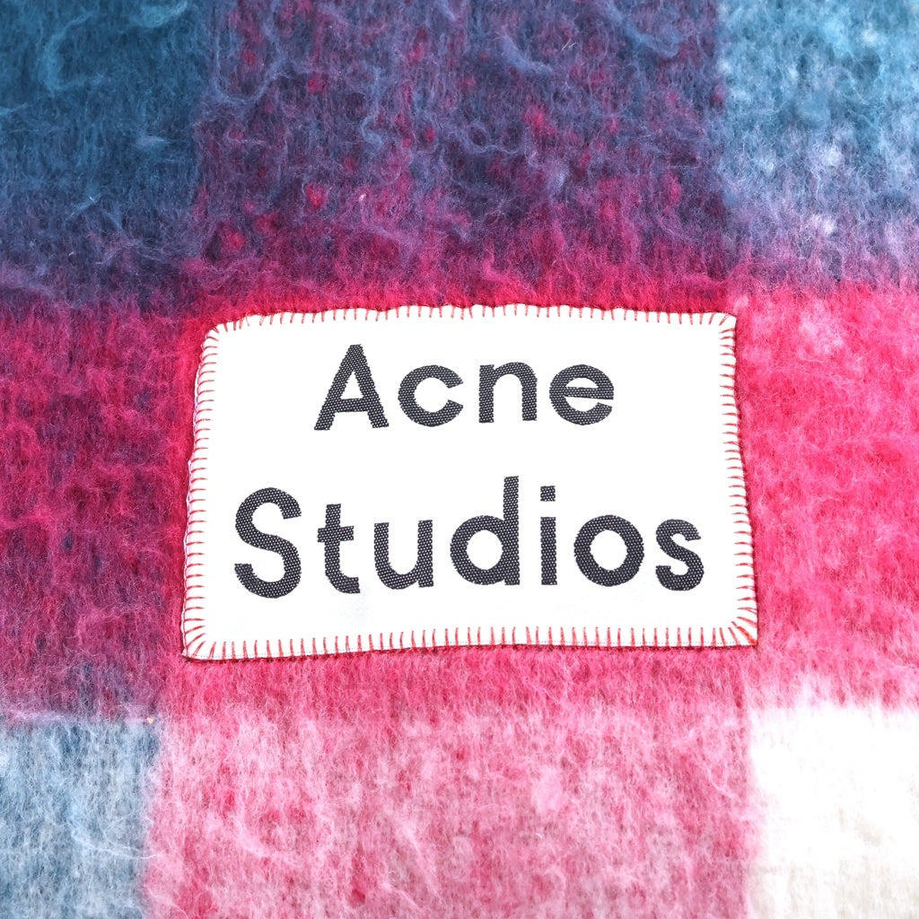 Acne Studios(アクネ ストゥディオズ) モヘアチェックスカーフ マフラー ホワイト/レッド/ブルー レディース