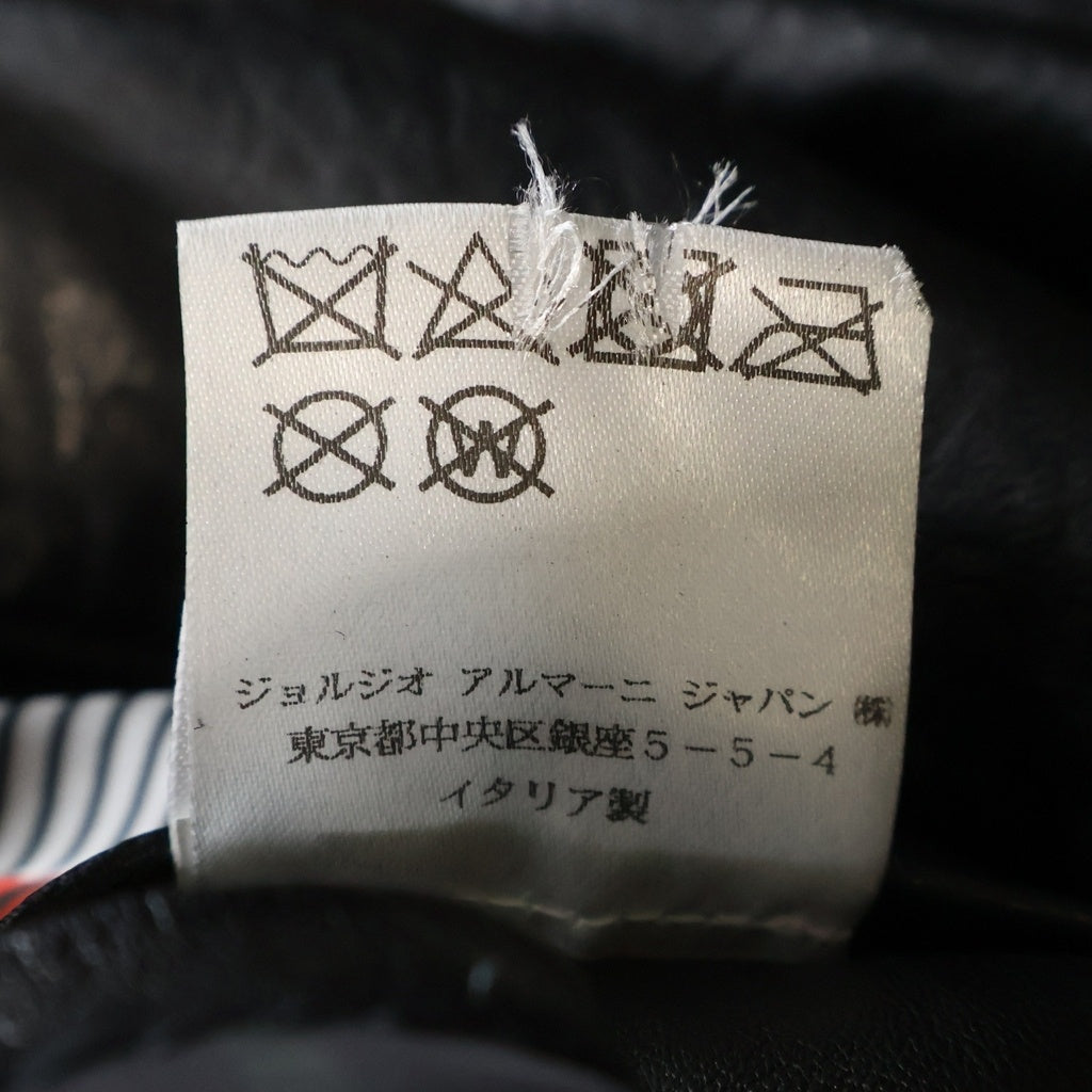 EMPORIO ARMANI(エンポリオアルマーニ) スタッズデザイン レザー ダブルライダースジャケット ブラック