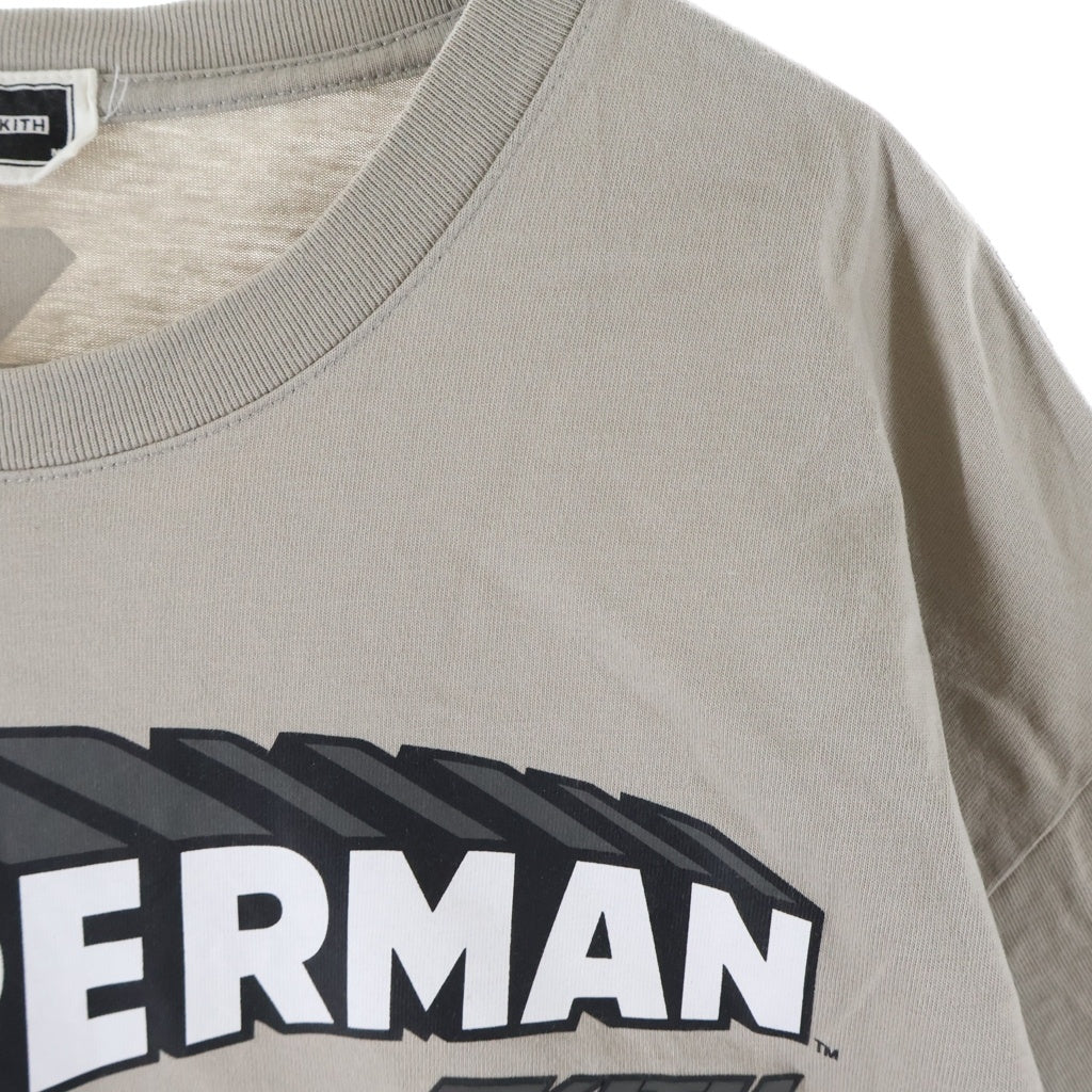 KITH(キス) ×SUPERMAN DOOMSDAY スーパーマン ドゥームズデイ ロゴデザイン クルーネック カットソー 半袖Tシャツ ブラウン