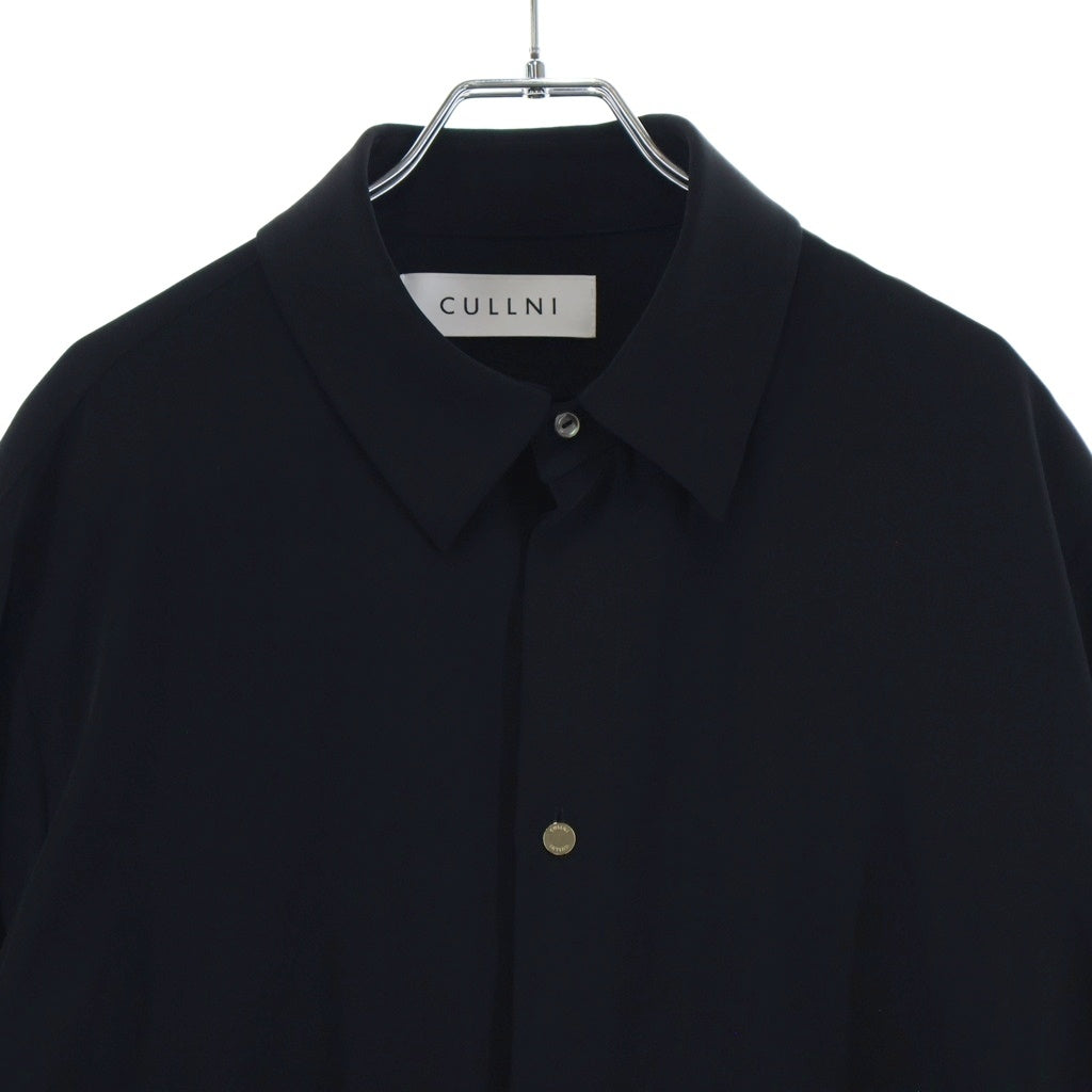 CULLNI(クルニ) 24AW Double Satin Bowtie Shirt ダブルサテンボウタイ長袖シャツ ブラック 24-AW-023B