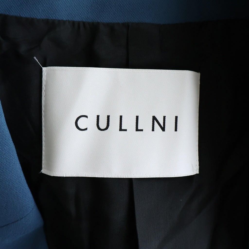 CULLNI(クルニ) 24AW Slub Tweed Tailored Tie Locken Jacket ツイードテーラードジャケット ブルー 24-AW-027B