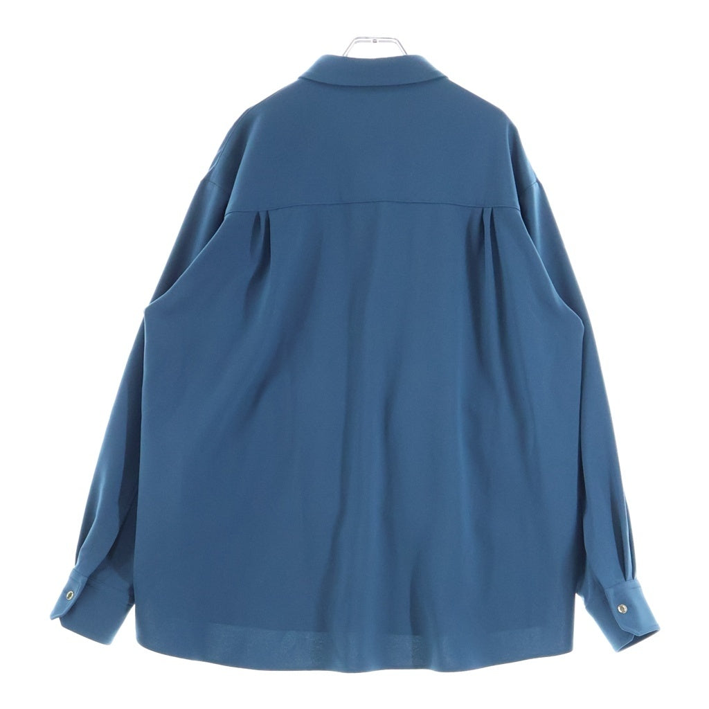 CULLNI(クルニ) 24AW Double Cloth Zip Pocket Shirt ダブルクロス ジップポケット長袖シャツ ブルー 24-AW-011