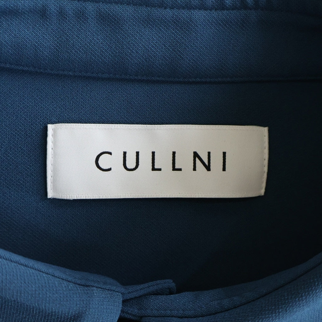CULLNI(クルニ) 24AW Double Cloth Zip Pocket Shirt ダブルクロス ジップポケット長袖シャツ ブルー 24-AW-011