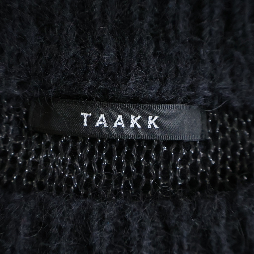 TAAKK(ターク) LAME MOHAIR KNIT モヘア ローゲージ ニット セーター ブラック TA24AW-KN059