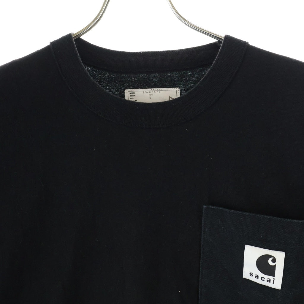 Sacai(サカイ) 23AW ×CARHARTT WIP CARHARTT カーハートダブリューアイピー 半袖ポケットTシャツ カットソー ブラック 23-0557S