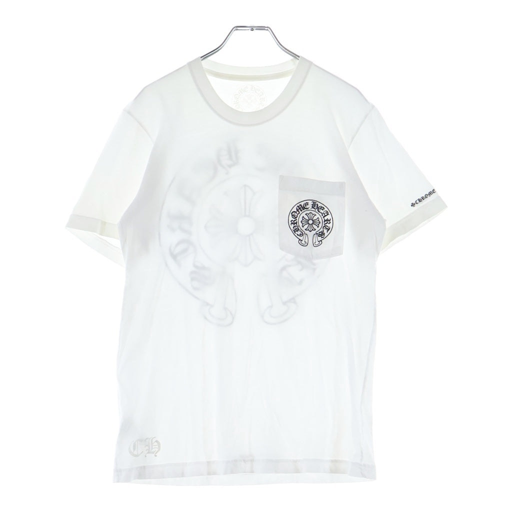 CHROME HEARTS(クロムハーツ) HORSESHOE S/S TEE ホースシュープリント ポケット半袖Tシャツ カットソー ホワイト