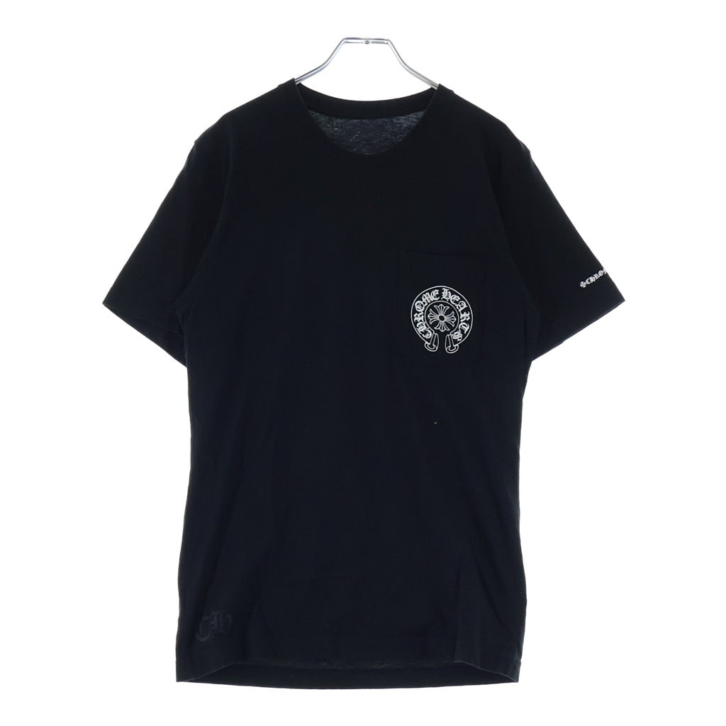CHROME HEARTS(クロムハーツ) HORSESHOE S/S TEE ホースシュープリント ポケット半袖Tシャツ カットソー ブラック
