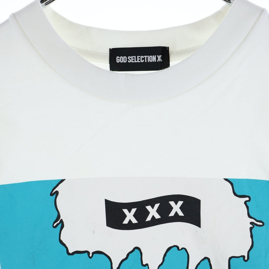 GOD SELECTION XXX(ゴッドセレクショントリプルエックス) 21SS Be My guest SEQUEL ビーマイゲスト ロゴデザイン クルーネック カットソー 半袖Tシャツ ホワイト GX-S21-BMGST-02