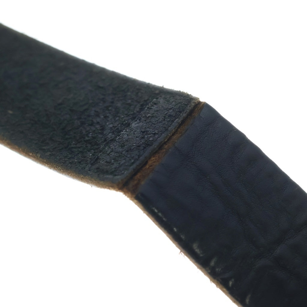 CHROME HEARTS(クロムハーツ) Double Scroll Ring Belt ダブルスクロール リング レザーベルト ブラック/シルバー
