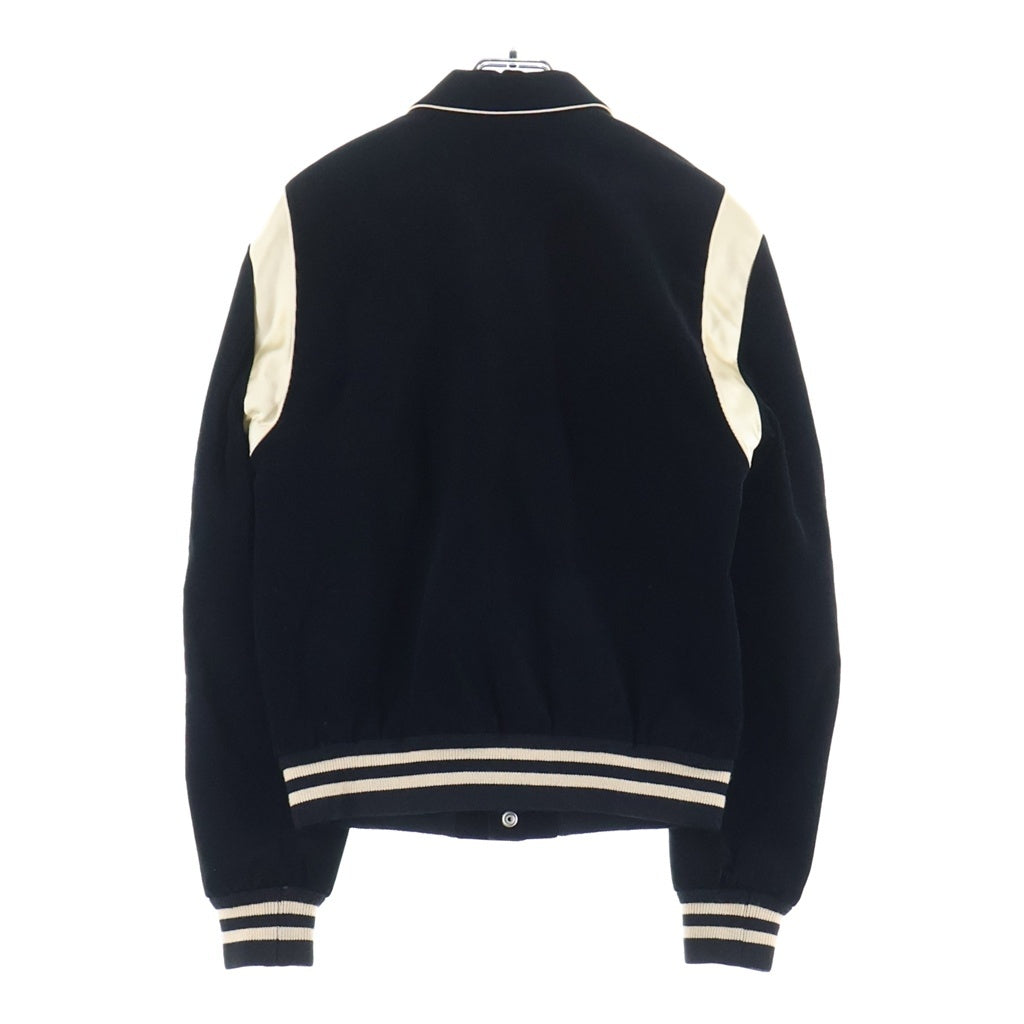 CELINE(セリーヌ) 19AW Teddy Jacket in Corduroy サテン切替 コーデュロイ テディジャケット ブルゾン スタジアムジャケット スタジャン ブラック 2V191824D