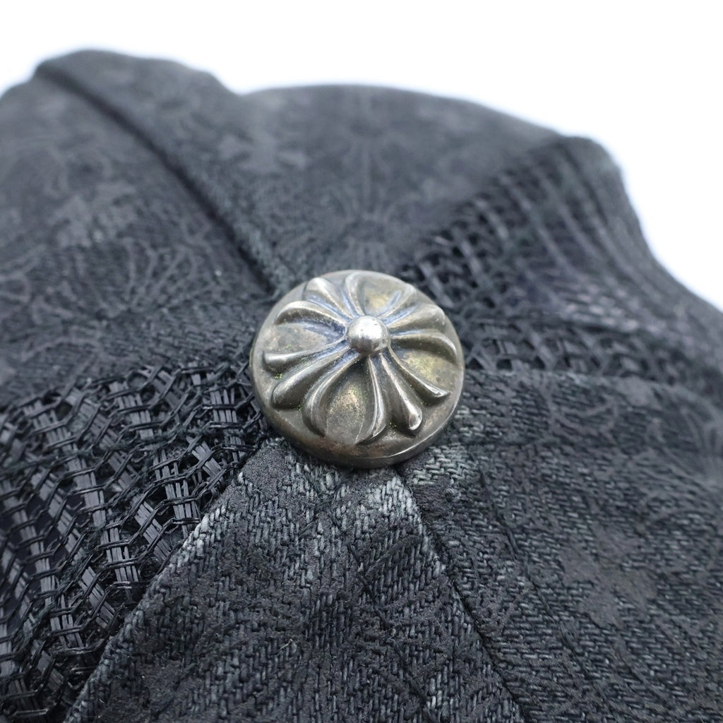 CHROME HEARTS(クロムハーツ) CHプラスパッチ 総柄デザイン トラッカーキャップ 帽子 ブラック