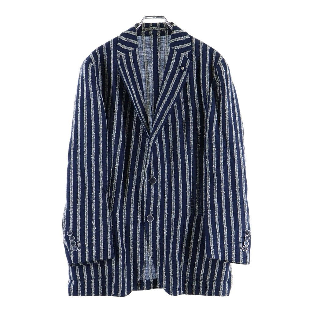 LARDINI(ラルディーニ) コットンストライプテーラードジャケット ブルー JI903Q