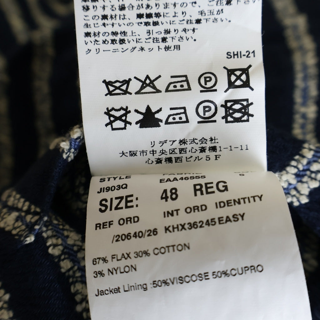 LARDINI(ラルディーニ) コットンストライプテーラードジャケット ブルー JI903Q