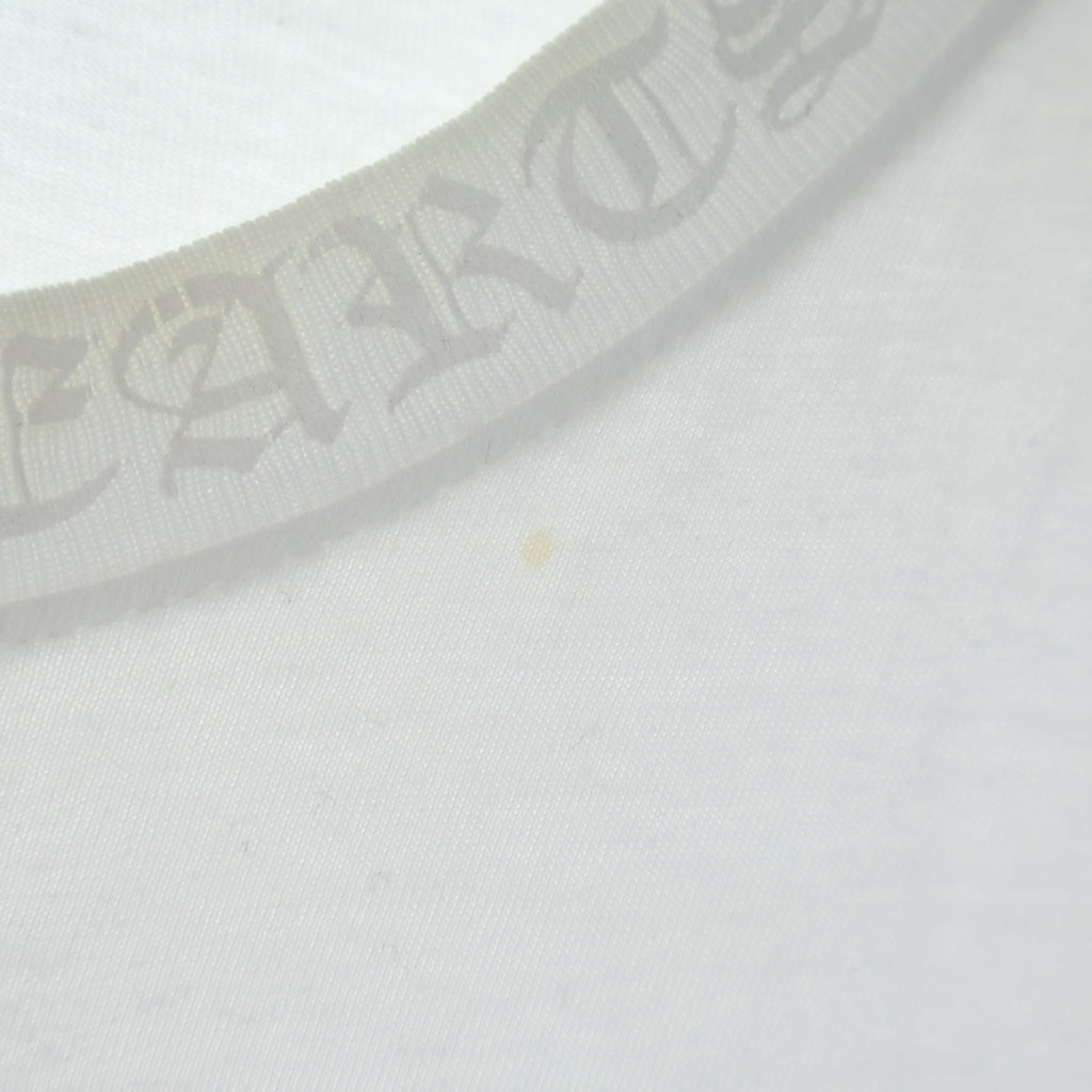 CHROME HEARTS(クロムハーツ) CH LS NECK LOGO ネックロゴプリント 袖ロゴ 長袖Tシャツ ロングスリーブカットソー ホワイト