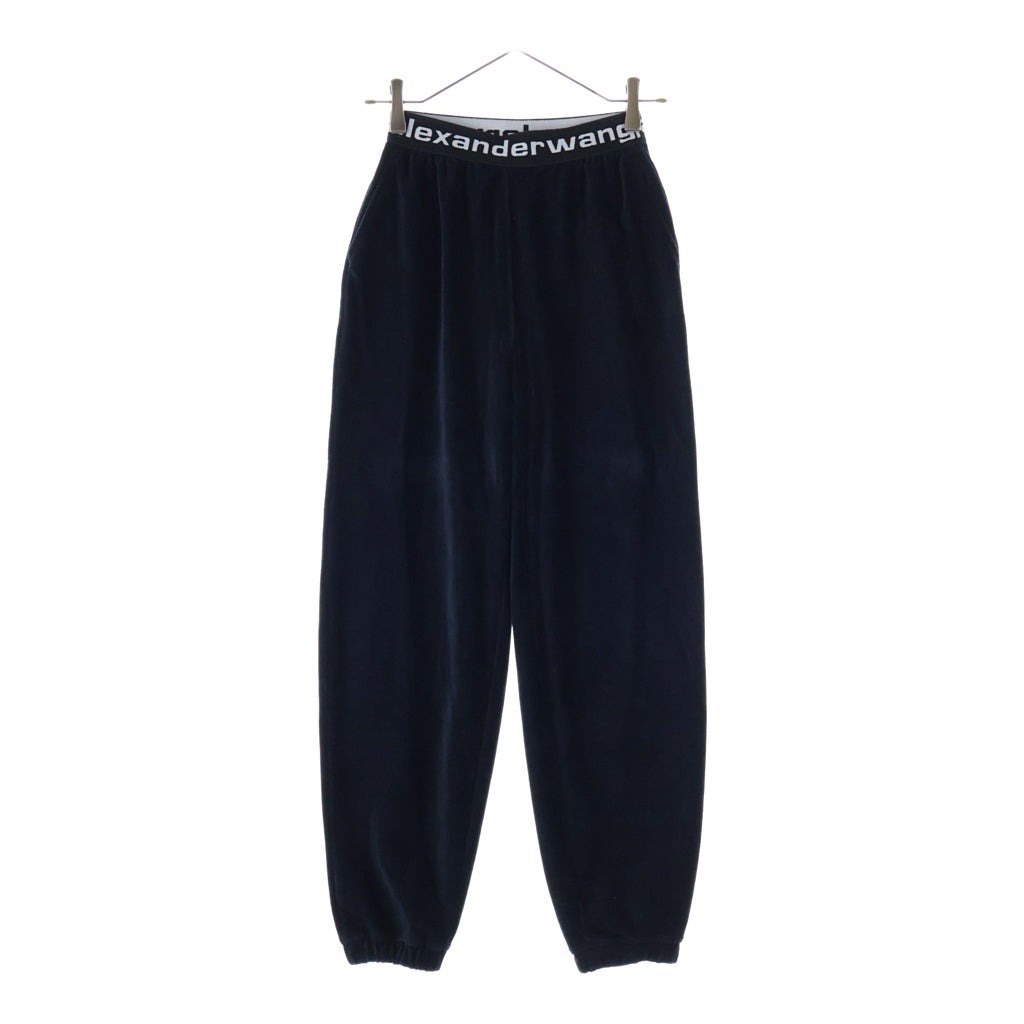ALEXANDER WANG(アレキサンダーワン) Logo Elastic Jogger In Stretch Corduroy コーデュロイジョガーパンツ ブラック レディース 4CC1204024