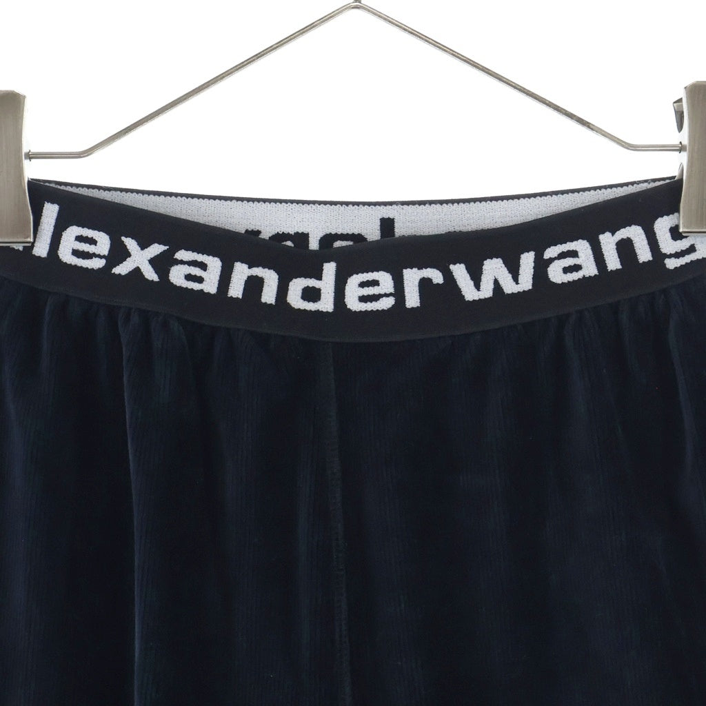 ALEXANDER WANG(アレキサンダーワン) Logo Elastic Jogger In Stretch Corduroy コーデュロイジョガーパンツ ブラック レディース 4CC1204024