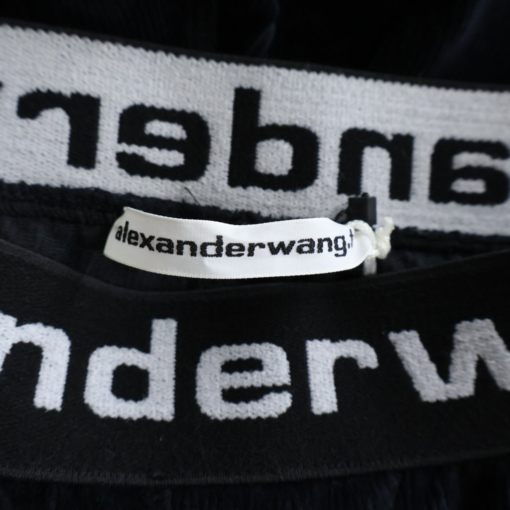 ALEXANDER WANG(アレキサンダーワン) Logo Elastic Jogger In Stretch Corduroy コーデュロイジョガーパンツ ブラック レディース 4CC1204024
