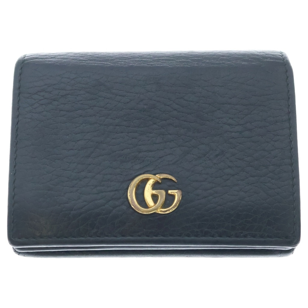 GUCCI(グッチ) GGマーモント レザーウォレット 二つ折り財布 ブラック 456126 レディース