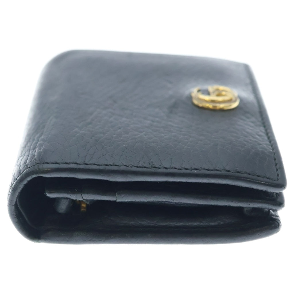 GUCCI(グッチ) GGマーモント レザーウォレット 二つ折り財布 ブラック 456126 レディース