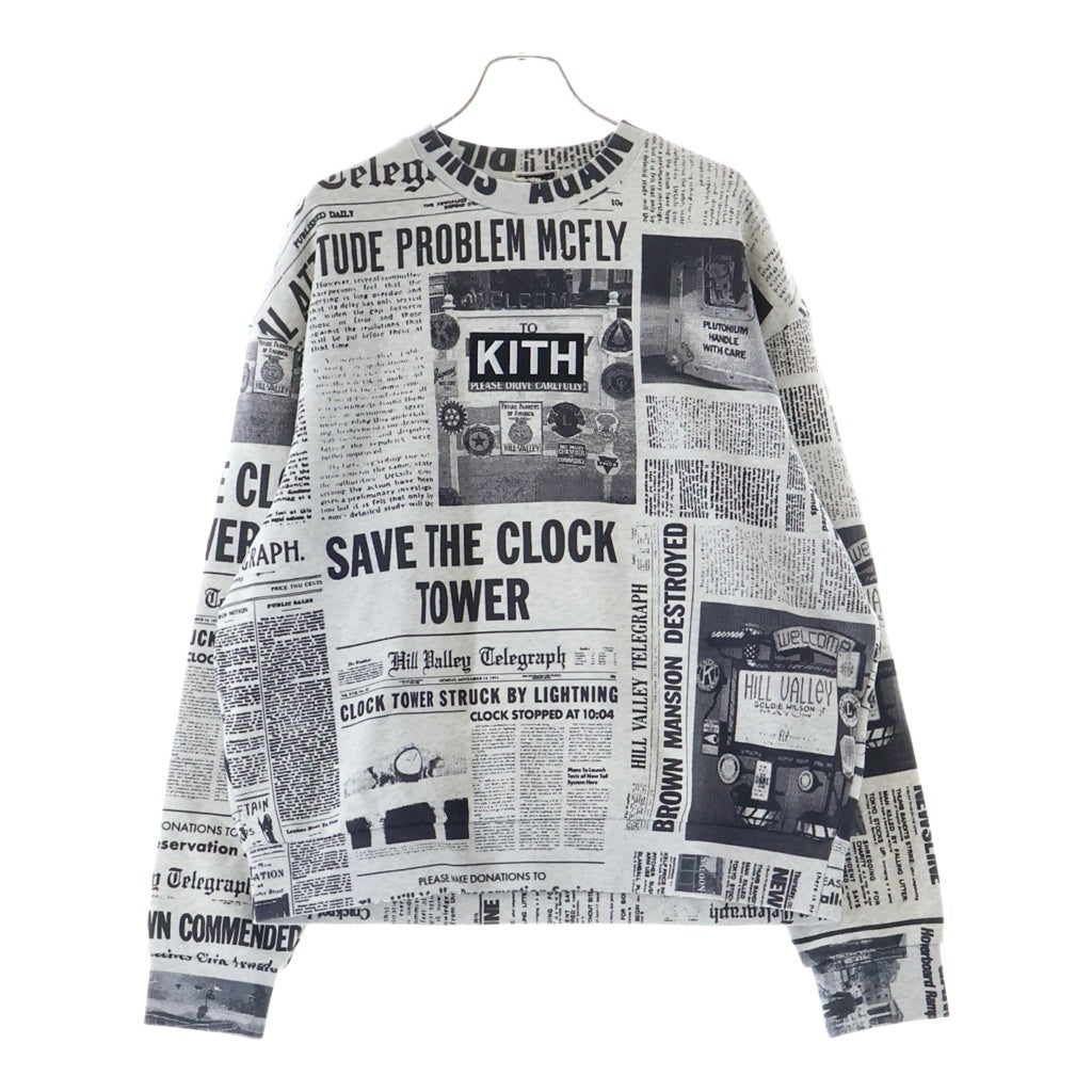 KITH(キス) ×BACK TO THE FUTURE バックトゥザフューチャー ロゴデザイン クルーネック スウェット セーター グレー 26072-060-0019-3-0