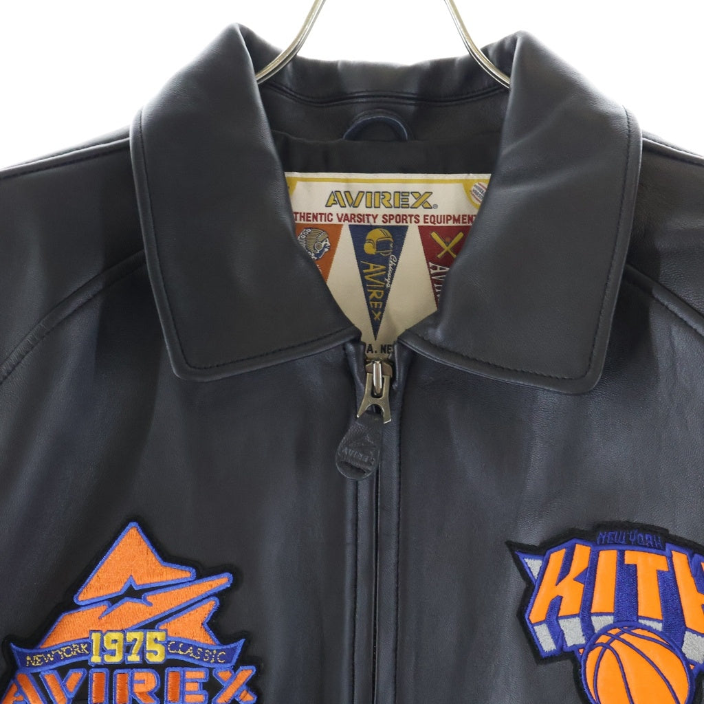 KITH(キス) ×AVIREX NEW YORK KNICKS ICON JACKET アビレックス ニューヨーク ニックス アイコン レザージャケット ブラック
