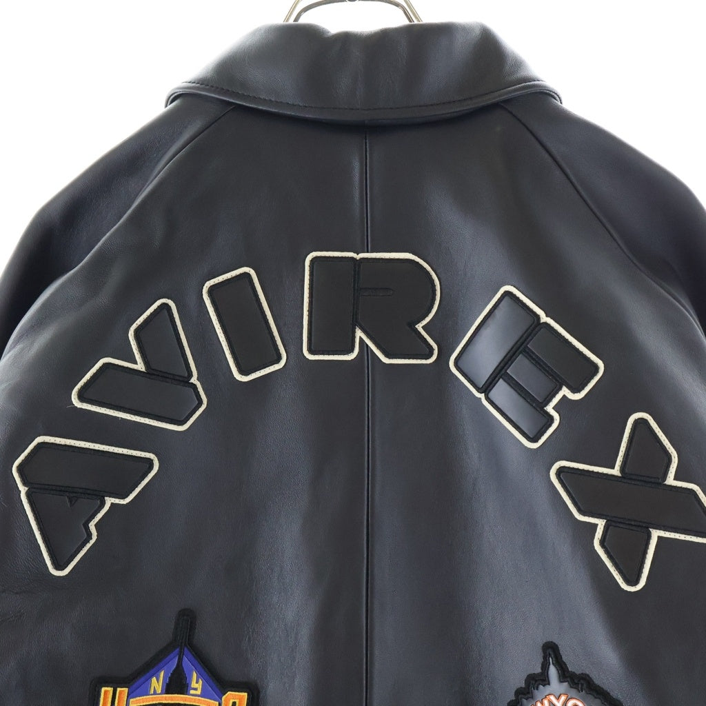 KITH(キス) ×AVIREX NEW YORK KNICKS ICON JACKET アビレックス ニューヨーク ニックス アイコン レザージャケット ブラック